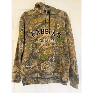 Cabelas Since 1961 Camo Hoodie Sweatshirt Mens Medium Regular Realtree